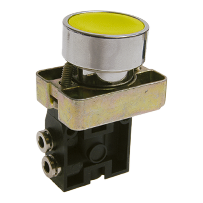 Pneumax 104.22.6.22/4.P.C - 2/2 Yellow Push Spring Button Valve Rear Normally Closed - pneumaticsystems