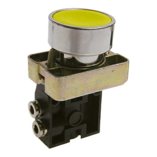 Pneumax 104.22.6.22/4.L.C - 2/2 Yellow Push Button Valve Normally Closed - pneumaticsystems