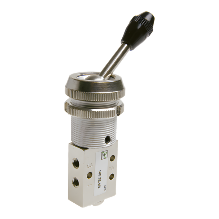 Pneumax 105.32.5/2 M5 - 3/2 30mm Toggle Lever Valve Black - pneumaticsystems