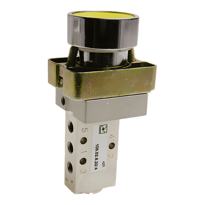Pneumax 105.52.6.22/2 M5 - 5/2 Push Button Spring Valve Black - pneumaticsystems