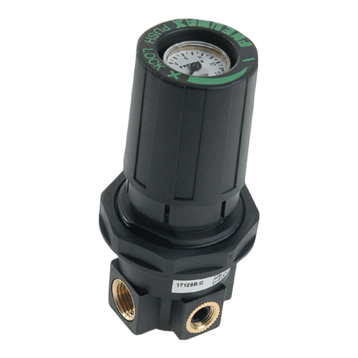 Pneumax 17129B.C-PSI Size 1 Panel Mount Reg With PSI Manometer 1/4 0-8 Bar - pneumaticsystems