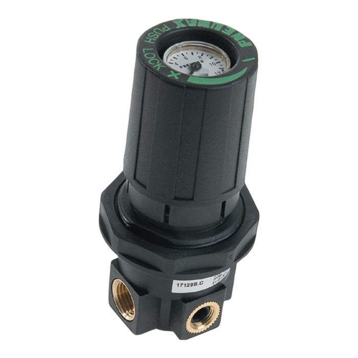 Pneumax 17129A.D Size 1 Panel Mount Regulator With Manometer 1/8 0-12 Bar" - pneumaticsystems