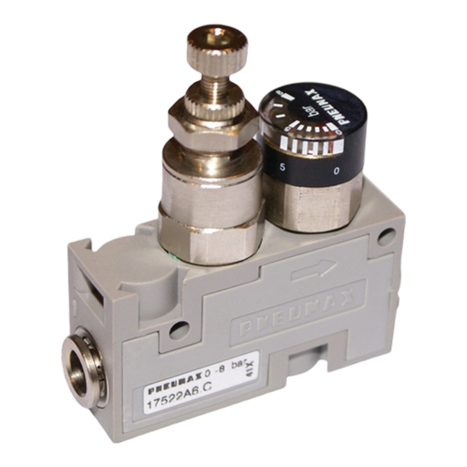 Pneumax 17522A4.C 0-8 Bar Minature Regulator + Indicator 4mm - pneumaticsystems