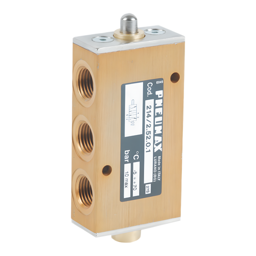 Pneumax 214/2.52.0.1 5/2 Plunger Valve - pneumaticsystems