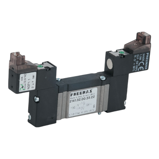 Pneumax 2141.52.00.35.02 10mm BASE 5/2 Sol/Sol 24Vdc LED 90¬° Conn - pneumaticsystems
