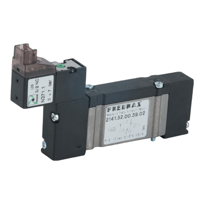 Pneumax 2141.52.00.39.42 10mm BASE 5/2 Sol/Spring 24Vdc 300mm Lead - pneumaticsystems