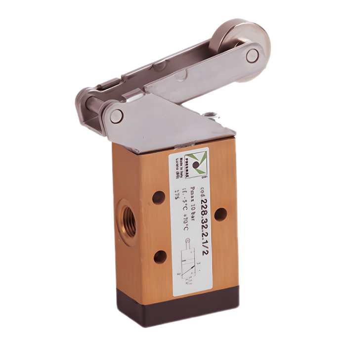 Pneumax 228.32.2.1/2V G1/8 3/2 Metal Roller Lever Spring Viton - pneumaticsystems