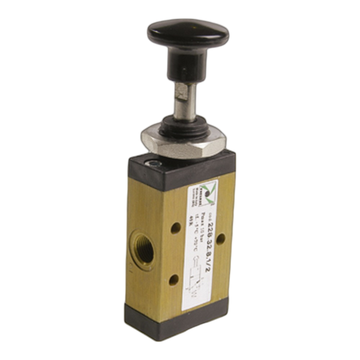 Pneumax 228.32.8.11/4 G1/8 3/2 Push/Pull Pilot Return Valve Yellow - pneumaticsystems