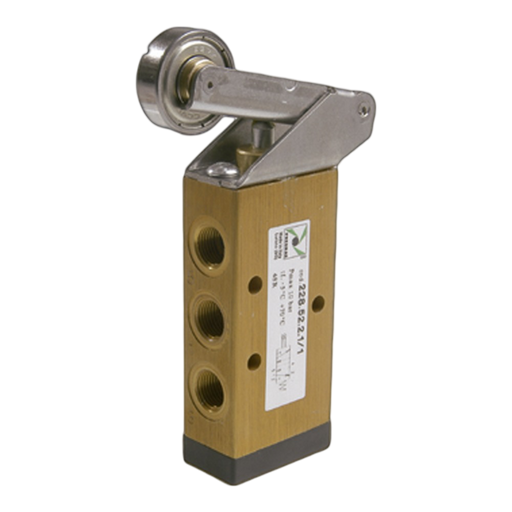Pneumax 228.52.2.11/1 G1/8 5/2 Lever Roller Ball Bearing Valve with Pilot Return - pneumaticsystems
