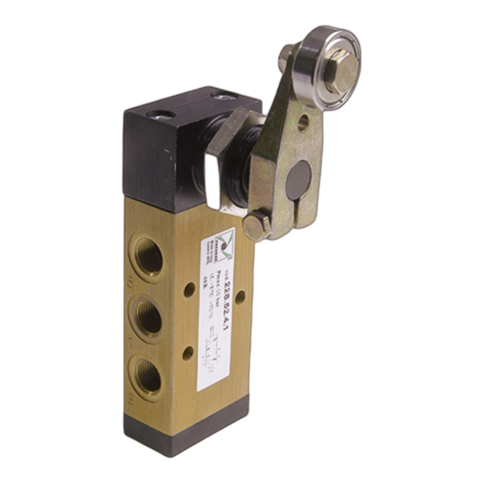 Pneumax 228.52.4.1L G1/8 5/2 Lateral (Long) Roller Lever Bidirectional - pneumaticsystems