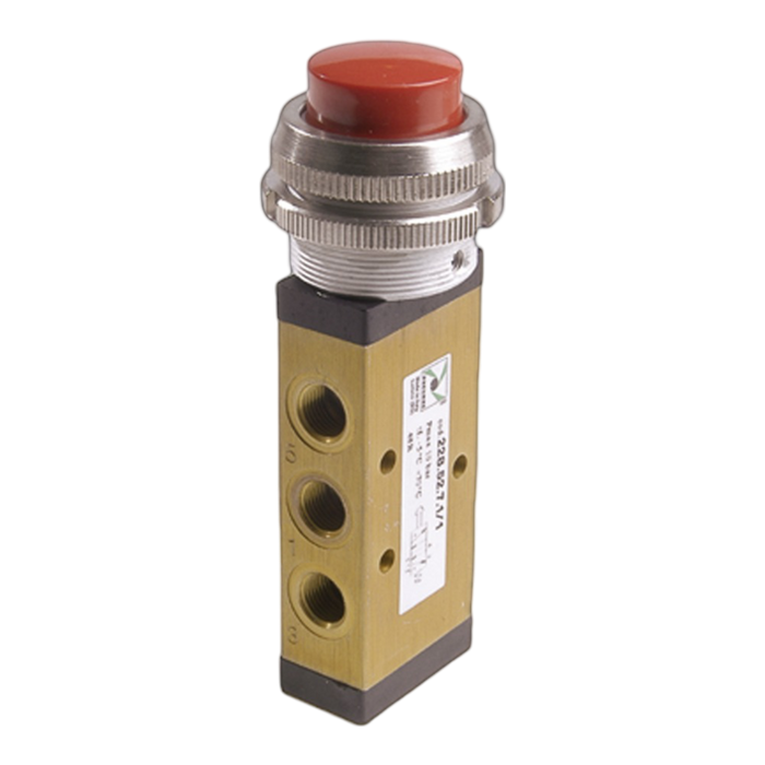 Pneumax 228.52.7.11/2 G1/8 5/2 30mm Palm Push Button Pilot Return Black - pneumaticsystems