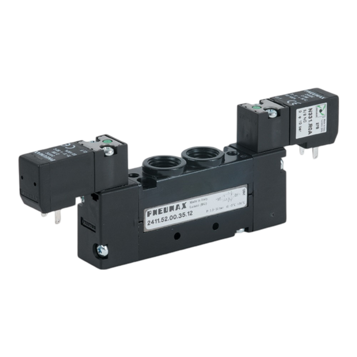 Pneumax 2411.52.00.35.06 G1/4 18mm Solenoid/Solenoid 110Vac - pneumaticsystems