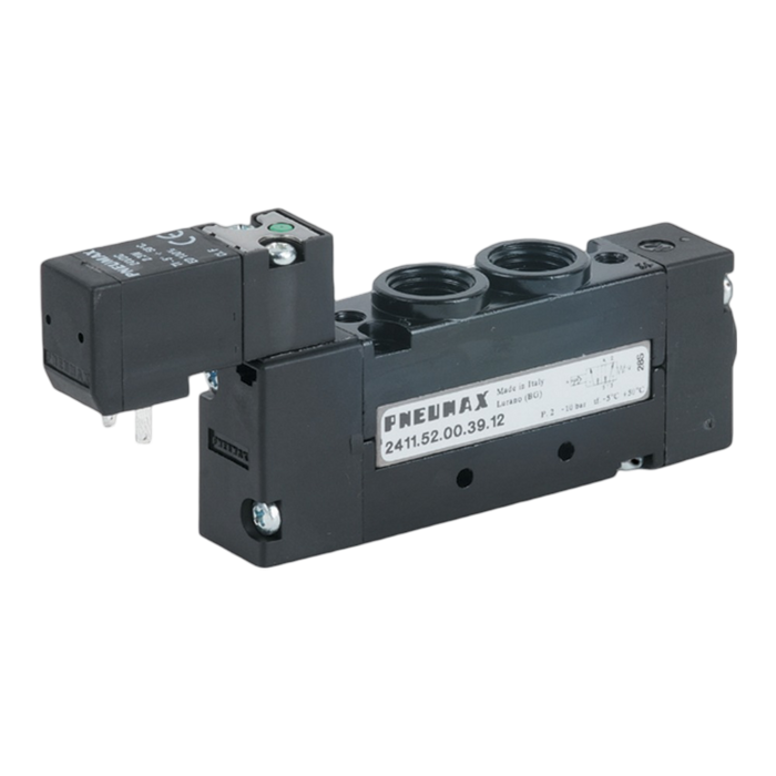 Pneumax 2615.52.00.26.02 G1/4 26mm 5/2 Ext Sol/Diff 24Vdc - pneumaticsystems