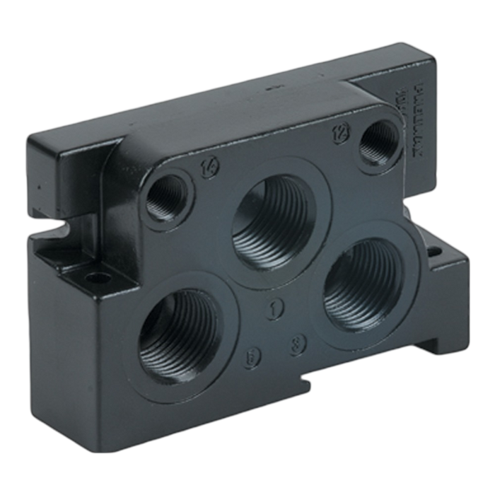 Pneumax 2440.02 18mm VDMA Right Inlet Base - pneumaticsystems