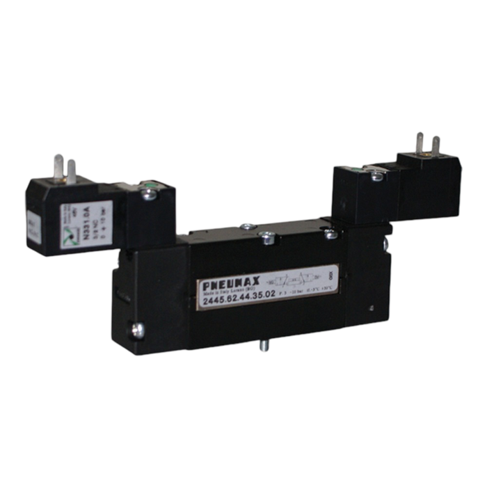Pneumax 2445.62.44.35.19 18mm VDMA 2x3/2 N/C Sol/Sol 24Vdc Earth Downward - pneumaticsystems