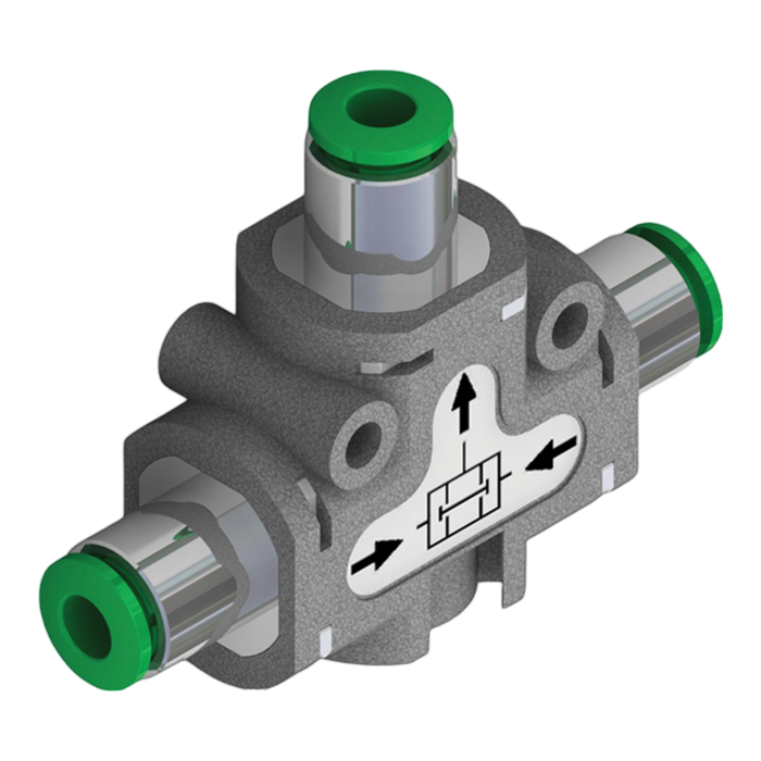 Pneumax 551.151.D4.D4.G4 Shuttle 'AND' Valve 4mm-4mm-4mm Banjo - pneumaticsystems
