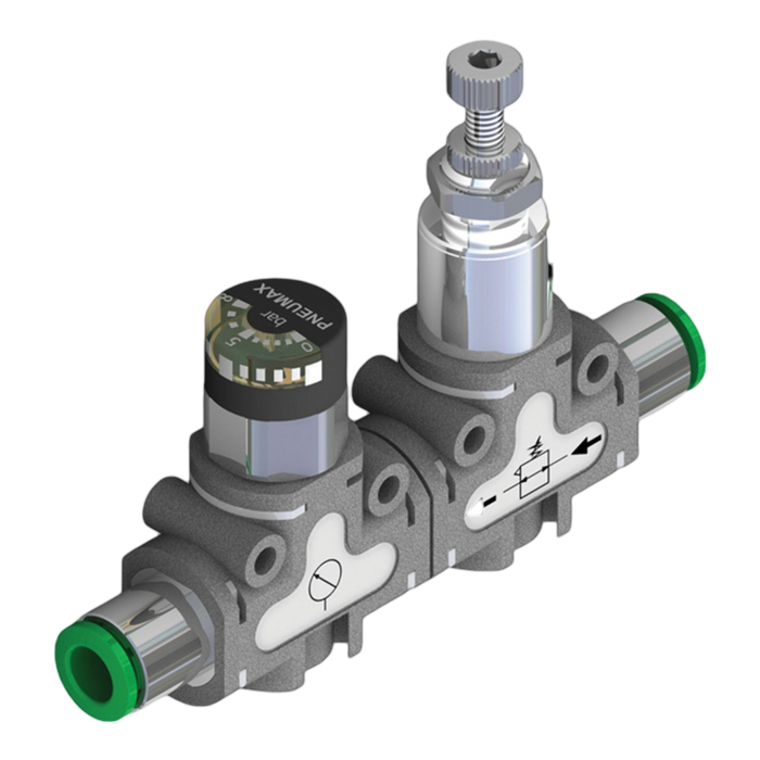 Pneumax 551.1H8.D6.M1.XX 0-8 Bar Inline Regulator + Indicator 6mm-1/8 Male - pneumaticsystems
