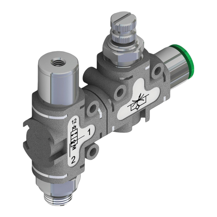 Pneumax 551.2F1.M2.M2.XX 90¬° Unidir Blocking + Flow Control 1/4 Male Equal" - pneumaticsystems
