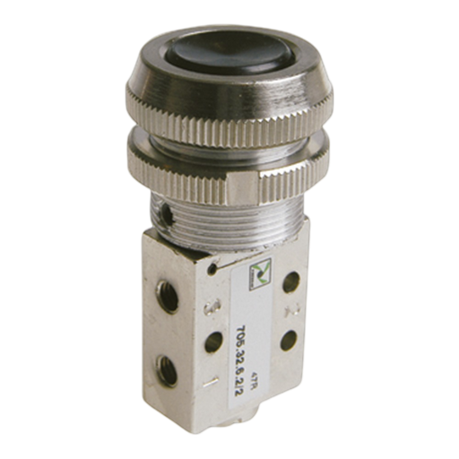 Pneumax 705.32.6.2/2 Pushbutton d.22 Black - Spring - pneumaticsystems