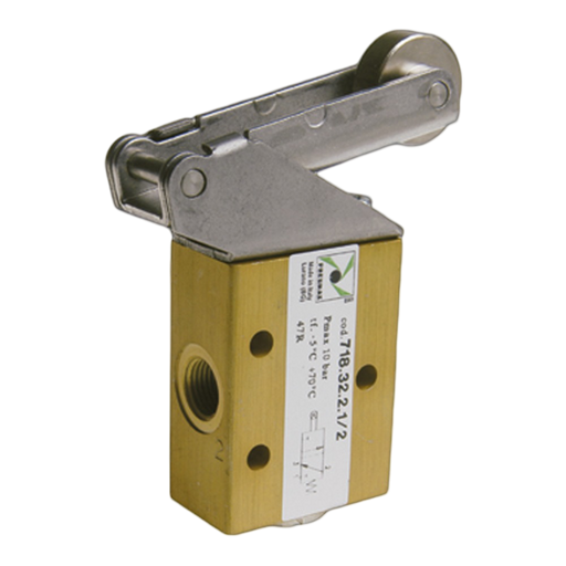 Pneumax 718.32.2.1/2 G1/8 3/2 Metal lever roller/spring - pneumaticsystems