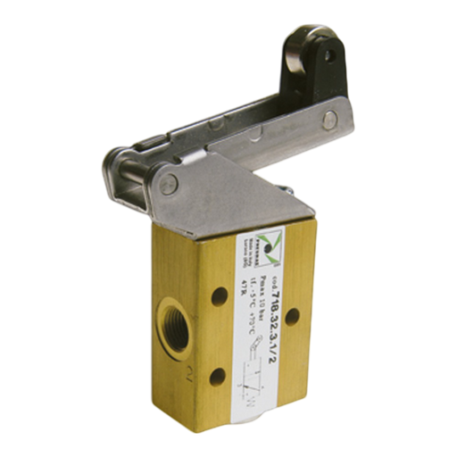 Pneumax 718.32.3.1/2 Lever Roller unidir. met. - Spring - pneumaticsystems