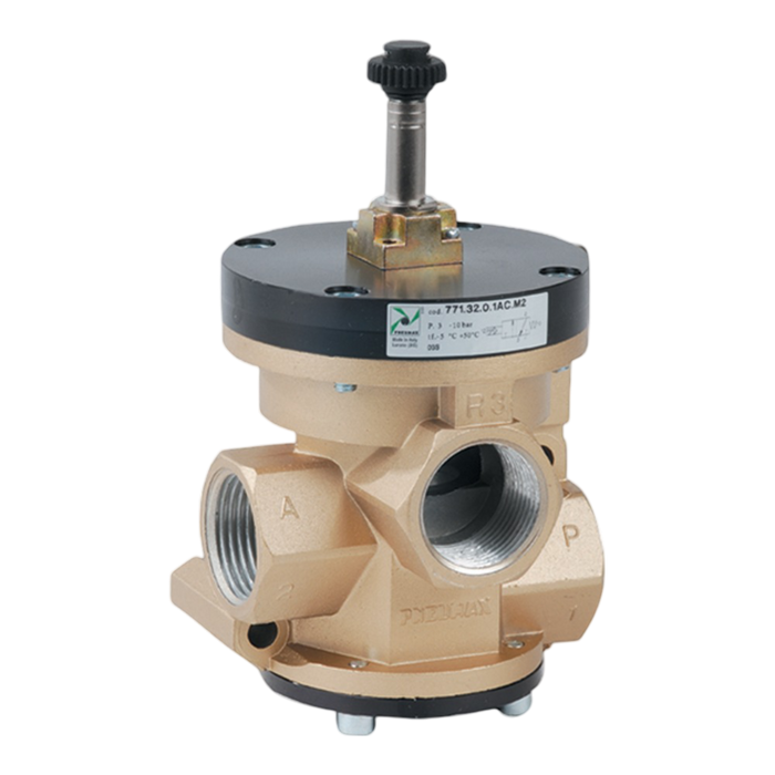 Pneumax 771.32.0.1AC.M2 G1 3/2 Poppet Valve Sol/Spring N/C (Int Pilot) - pneumaticsystems