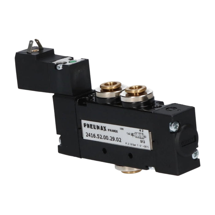Pneumax 2416.52.00.39.02 ¬Ø6mm 18mm 5/2 Sol/Spring Valve 24Vdc - pneumaticsystems