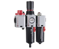 BL84-321G, Excelon Plus box set (FRL), G3/8, manual drain, 40µm filter element, with shut-off valve