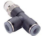 C24680418, Pneufit C Push-in fitting, Adaptor, Swivel side tee, 1/4", 1/8" NPT