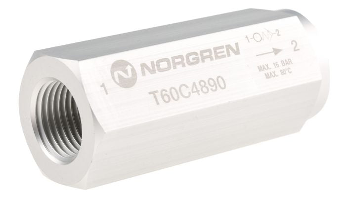 Norgren T60C4890, In-line excess flow shut-off valve, G1/2, 2.0psi - pneumaticsystems