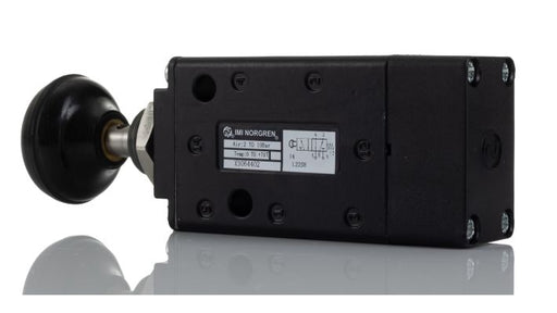 Norgren X3064402, Super X 5/2 manual valve, Black, Button/Spring, 62N, G1/4 - pneumaticsystems