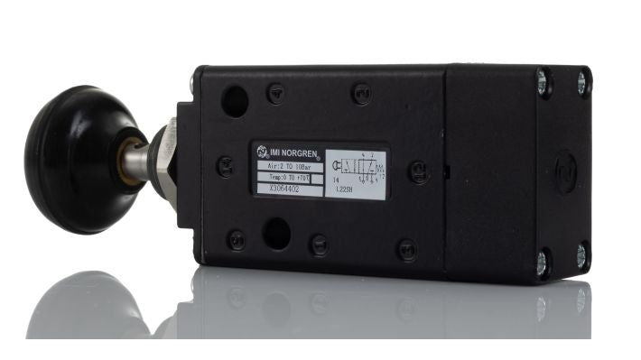 Norgren X3064402, Super X 5/2 manual valve, Black, Button/Spring, 62N, G1/4 - pneumaticsystems