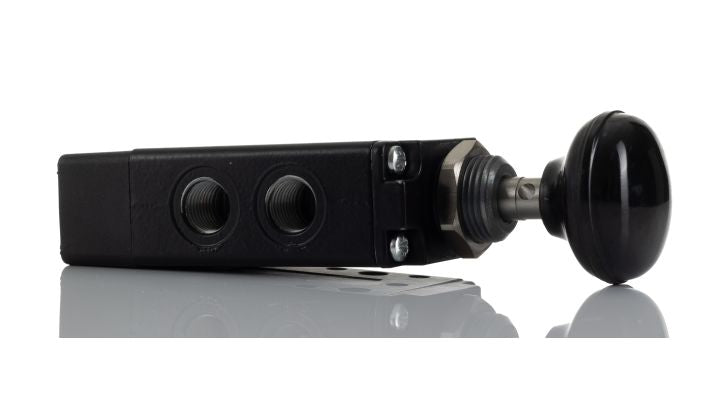 Norgren X3064402, Super X 5/2 manual valve, Black, Button/Spring, 62N, G1/4 - pneumaticsystems