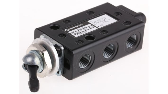 Norgren X3044302, Super X 5/2 manual valve, Black, Toggle/Toggle, 48N, G1/8 - pneumaticsystems
