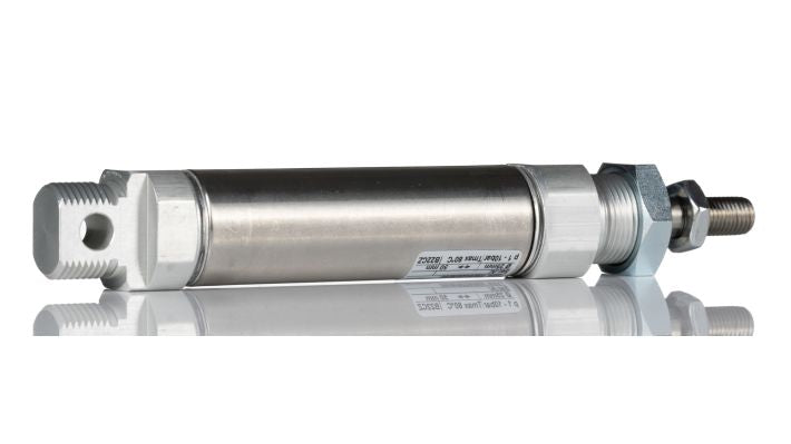 Norgren RT/57225/M/80, Roundline double acting cylinder, 25mm diameter, 80mm stroke - pneumaticsystems