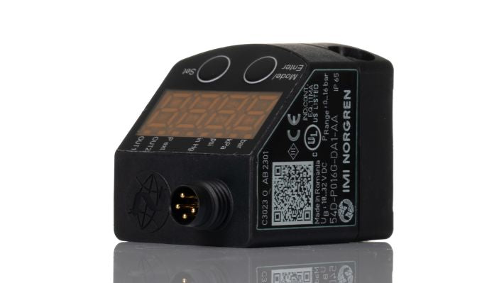 Norgren 54D-P016G-DA1-AA, 54D Electronic pneumatic pressure sensor, 0 ... 16 bar, IO-Link configurable - pneumaticsystems