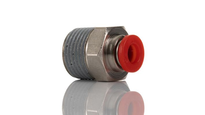 Norgren C01250638, Pneufit C Push-in fitting, Adaptor, Straight, External/Internal hex, 6mm, R3/8 - pneumaticsystems
