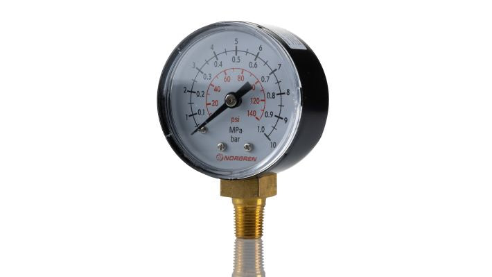 Norgren 18-015-027, Gauge, R1/8 thread, 0 to 10 bar - pneumaticsystems