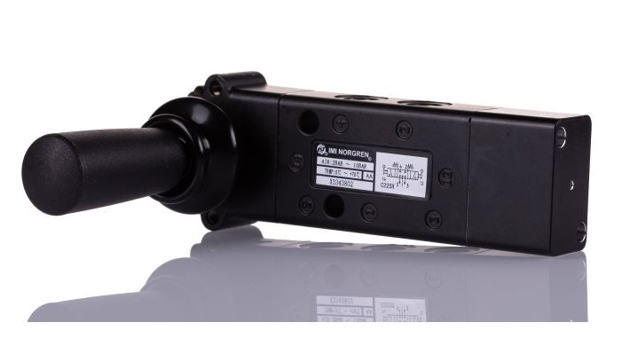 Norgren X3343802, Super X 5/3 manual valve, Black, Lever/Spring/Lever, APB, G1/8 - pneumaticsystems