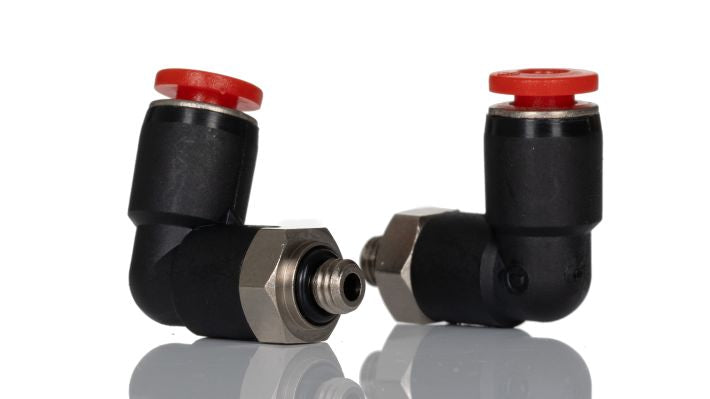 Norgren C02470405, Pneufit C Push-in fitting, Adaptor, 90° Swivel elbow, 4mm, M5 - pneumaticsystems