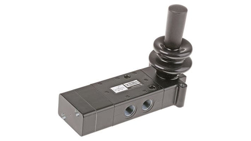 Norgren X3363802, Super X 5/3 manual valve, Black, Lever/Spring/Lever, APB, G1/4 - pneumaticsystems