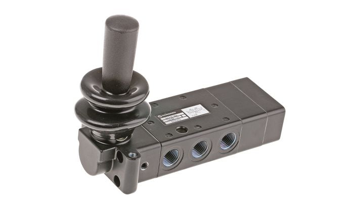 Norgren X3363802, Super X 5/3 manual valve, Black, Lever/Spring/Lever, APB, G1/4 - pneumaticsystems