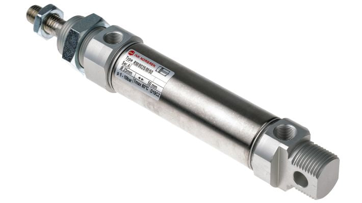 Norgren RM/8025/M/50, ISO roundline double acting cylinder, 25mm diameter, 50mm stroke - pneumaticsystems