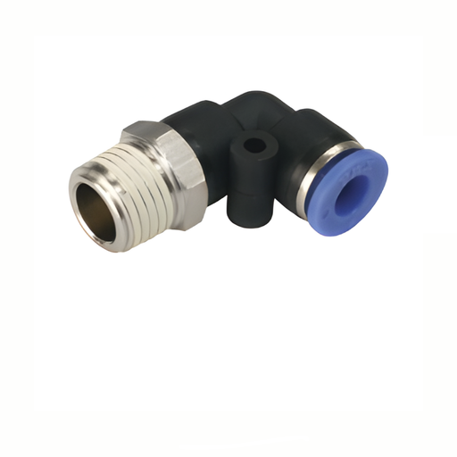 Pneumax PL16-04 - 16mm x 1/2" Taper Thread Male Swivel Elbow (Blue Collet) - pneumaticsystems