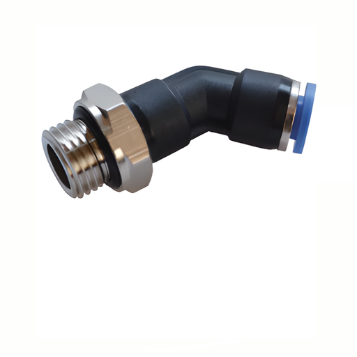 Pneumax PL4512-G04 - 45°  12mm x G1/2" Male Swivel Elbow - Parallel Thread (Blue Collet) - pneumaticsystems