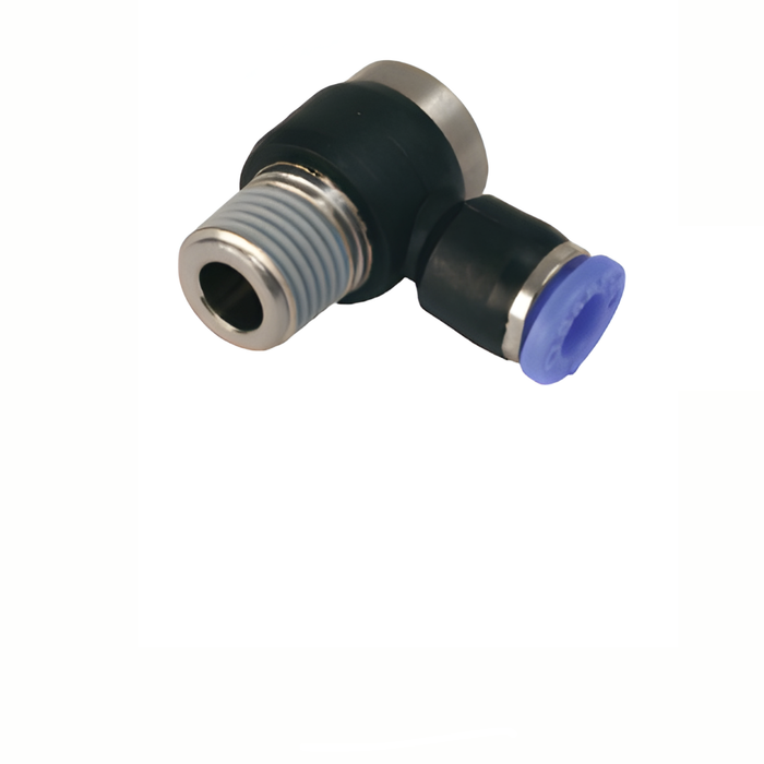 Pneumax POL12-04 - 12mm x 1/2" Taper Male Banjo Elbow (Blue Collet) - pneumaticsystems