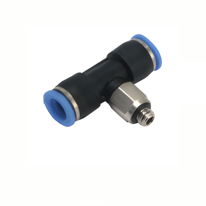 Pneumax PT06-01C - 6mm x R1/8" Male Compact Swivel Branch Tee (Blue Collet) - pneumaticsystems