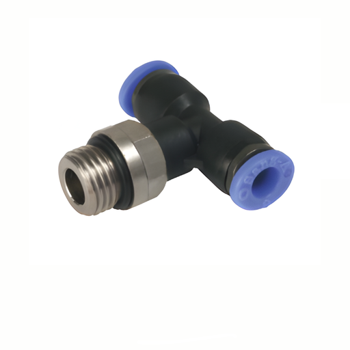 Pneumax PT16-G04 - 16mm x G1/2" Male Branch Swivel Tee - Parallel Thread (Blue Collet) - pneumaticsystems