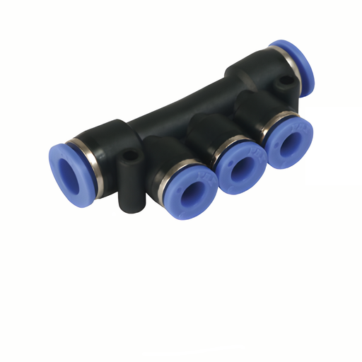 Pneumax PKG10-08 - 10mm-8mm Multiple Tee Fitting (Blue Collet) - pneumaticsystems