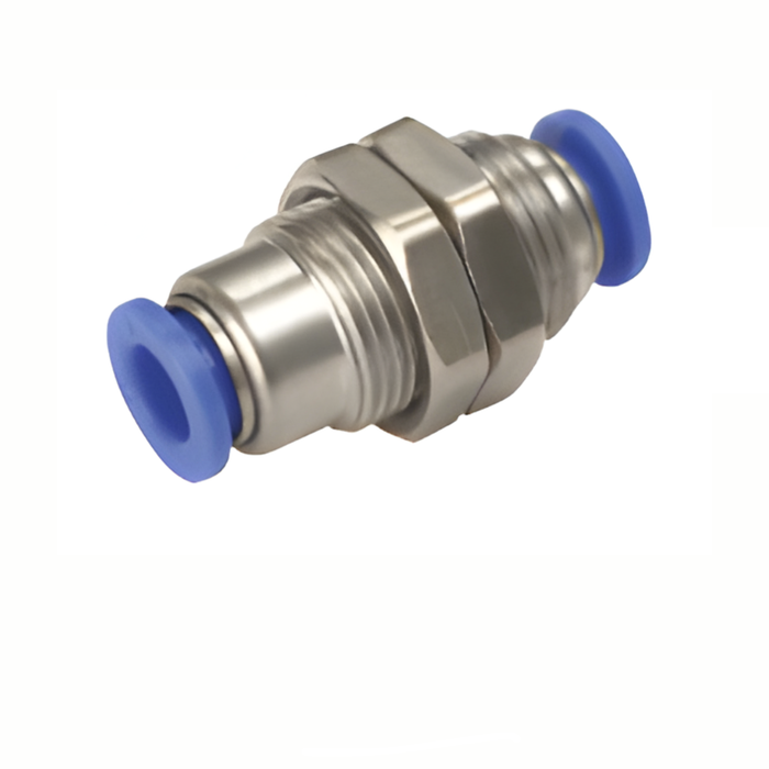 Pneumax PMM1200 - 12mm Pushfit Bulkhead Fitting (Blue Collet) - pneumaticsystems